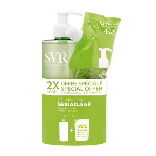 SVR Sebiaclear Gel Moussant 400ml+Recarga 400ml