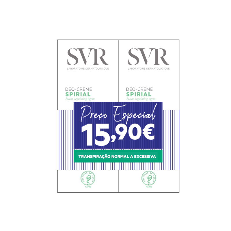 SVR Spirial Desodorizante Creme Anti-Transpirante 50ml x2