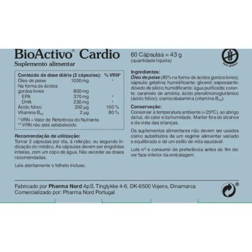 BioActivo Cardio 60 Cápsulas | Coração e Colesterol