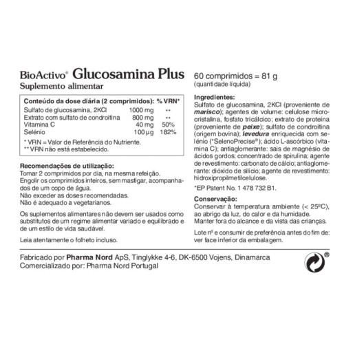 BioActivo Glucosamina Plus 60 Comprimidos | Articulações Saudáveis