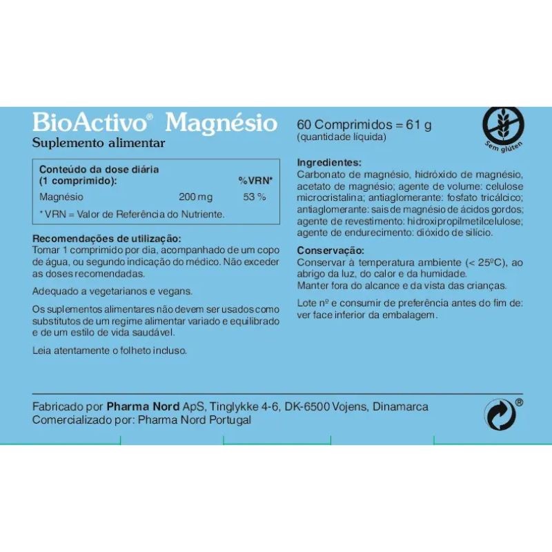 BioActivo Magnésio 60 Comprimidos | Músculos e Energia