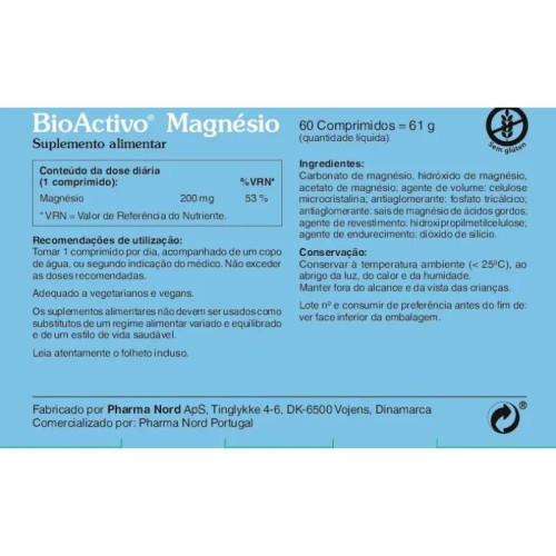 BioActivo Magnésio 60 Comprimidos | Músculos e Energia