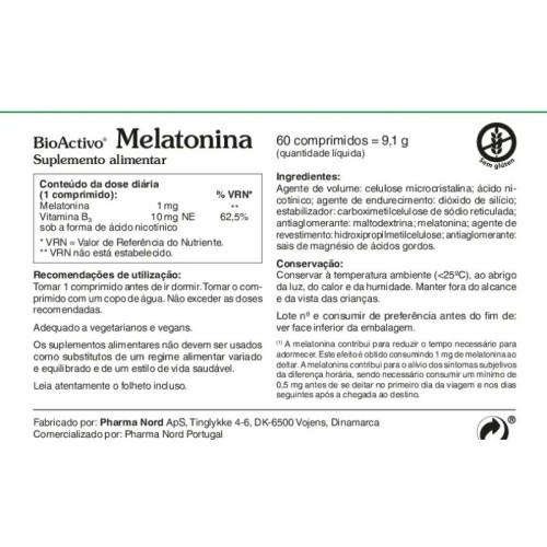 BioActivo Melatonina 60 Comprimidos | Sono Natural