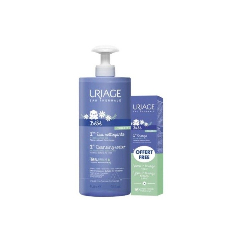 Uriage Kit Higiene Bebé | Água 1L + Creme Fralda