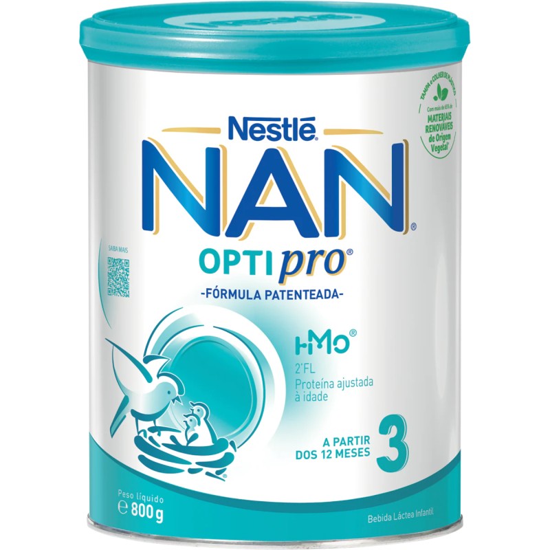 NAN Optipro 3 800g | Leite Crescimento 12M+ | Pharmacaring