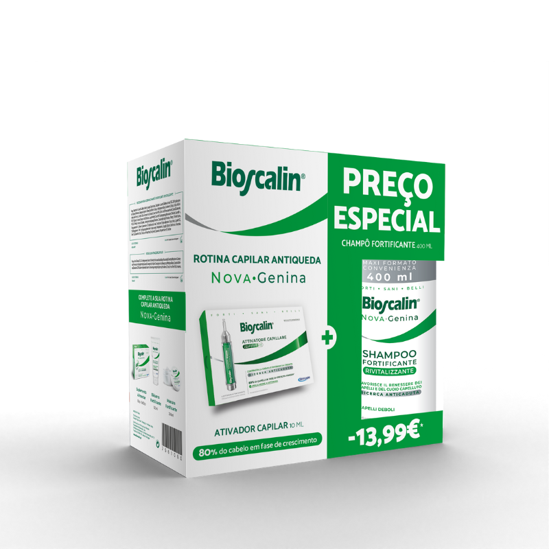Bioscalin Ativador Capilar Ampolas x10 + Champô | Antiqueda Intensivo Bioscalin Ativador Capilar Ampolas x10 + Champô | Antiqueda Intensivo