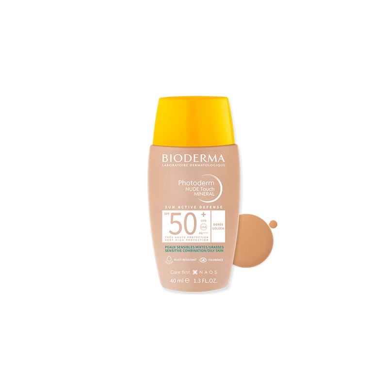 Bioderma Photoderm Nude Touch Cor Dourada SPF50+ 40ml | Pele Oleosa