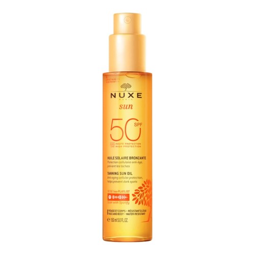 Nuxe Sun Óleo Bronzeador SPF50 150ml | Brilho e Proteção