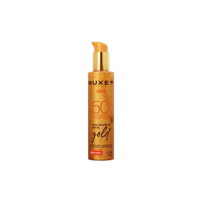 Nuxe Sun Óleo Dourado SPF50 150ml | Brilho & Proteção Elevada
