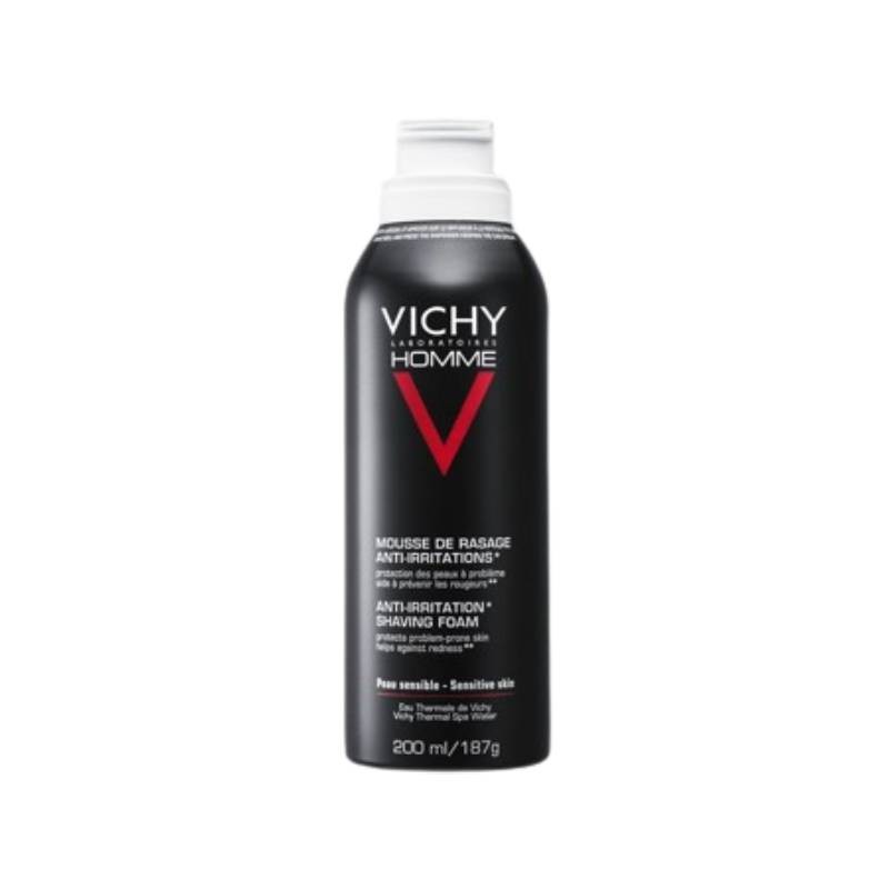 Vichy Homme Mousse Barbear Pele Sensível 200ml | Barbear Confortável