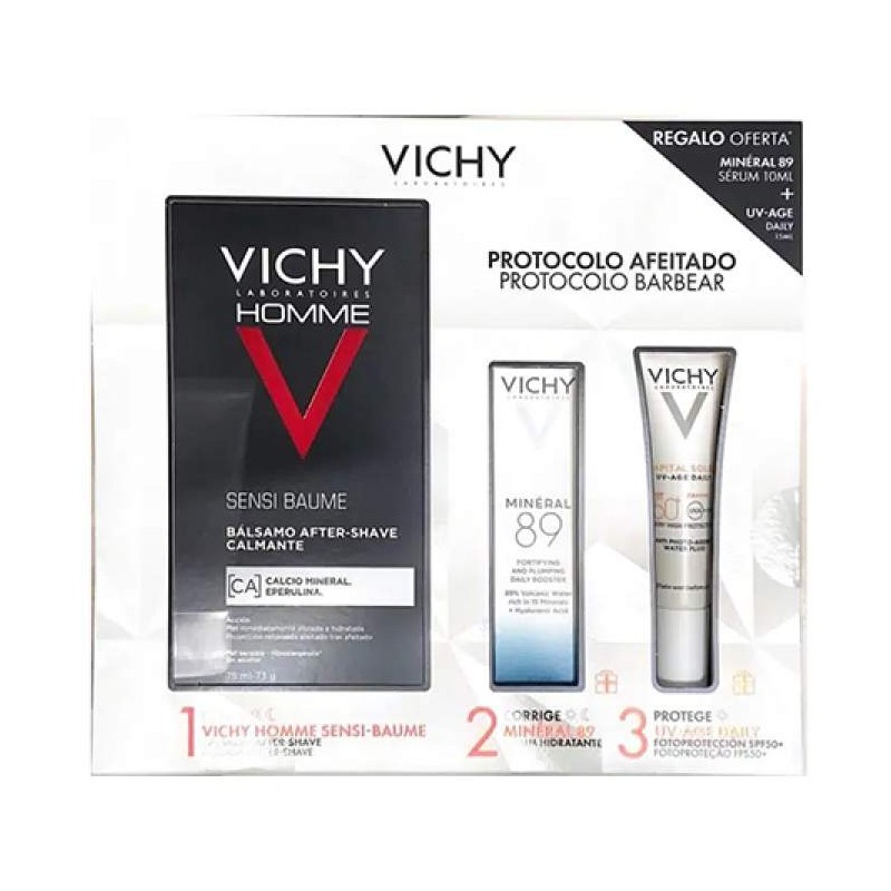 Coffret Vichy Homme Sensi Bálsamo 75ml | Conforto Pós-Barba
