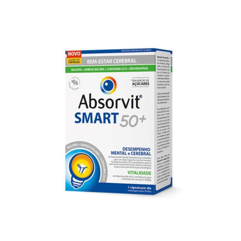 Absorvit Smart 50+ x30 | Apoio Cognitivo e Vitalidade