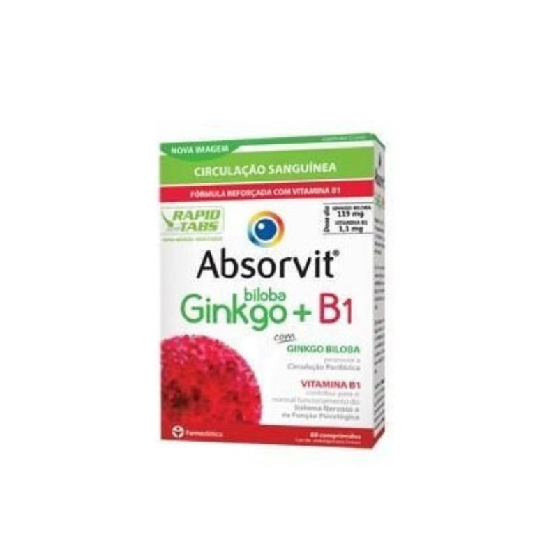 Absorvit Ginkgo + B1 60 Comprimidos | Memória e Concentração