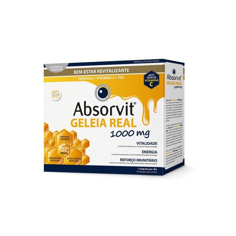 Absorvit Geleia Real 20 Ampolas 10ml | Energia e Imunidade