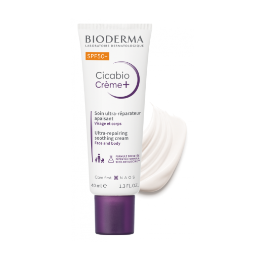 O Cicabio Creme+ SPF50+ da Bioderma repara e protege a pele fragilizada contra os raios UV, prevenindo marcas pigmentares.