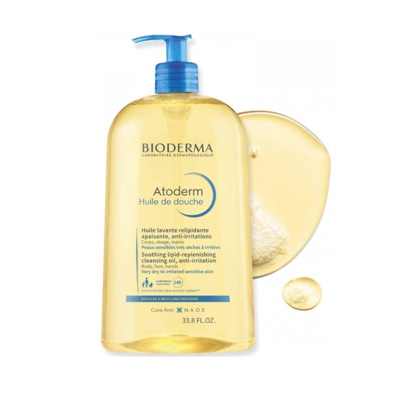O Atoderm Óleo de Duche da Bioderma hidrata e protege a pele seca ou sensível, reforçando a barreira cutânea. Fórmula suave e se