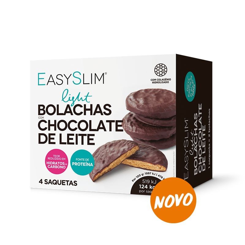 EasySlim Bolachas Light Choc. Leite x4 – Sabor leve