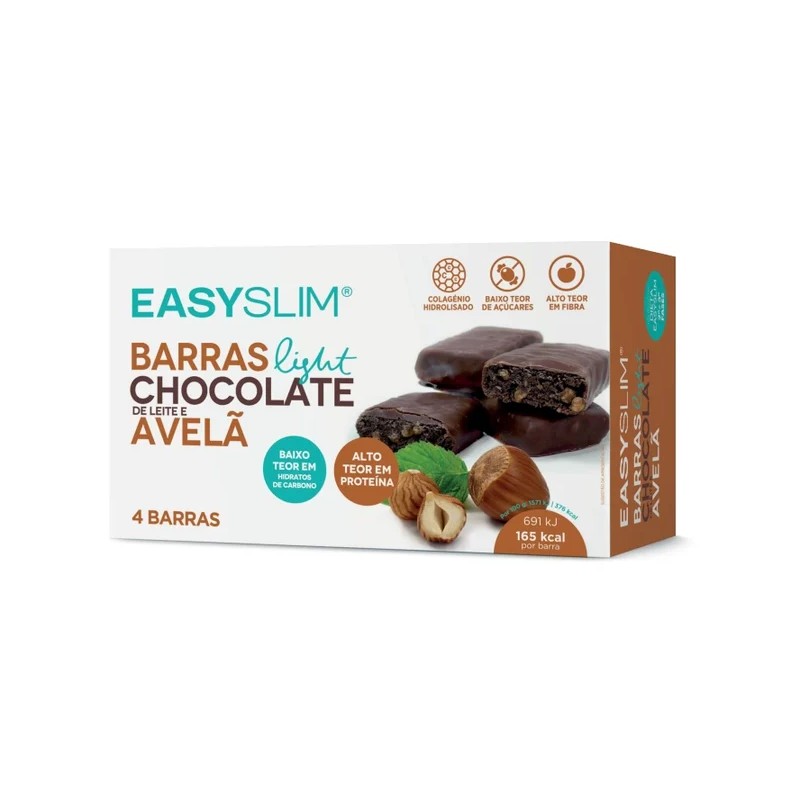 EasySlim Barras Chocolate/Avelã x4 – Energia e sabor