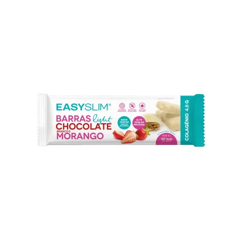 EasySlim Barra Light Choc. Branco/Morango – Sabor leve