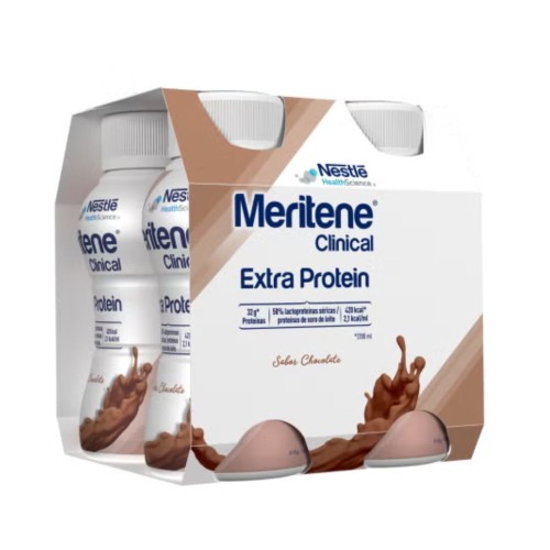 Meritene Clinical Extra Prot Chocolate 200ml x4 | Pharmacaring