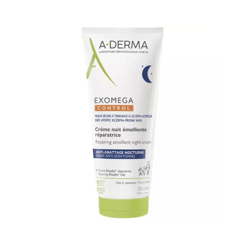 A-Derma Exomega Control Creme Emoliente Noite 200ml | Pele Seca e Atópica