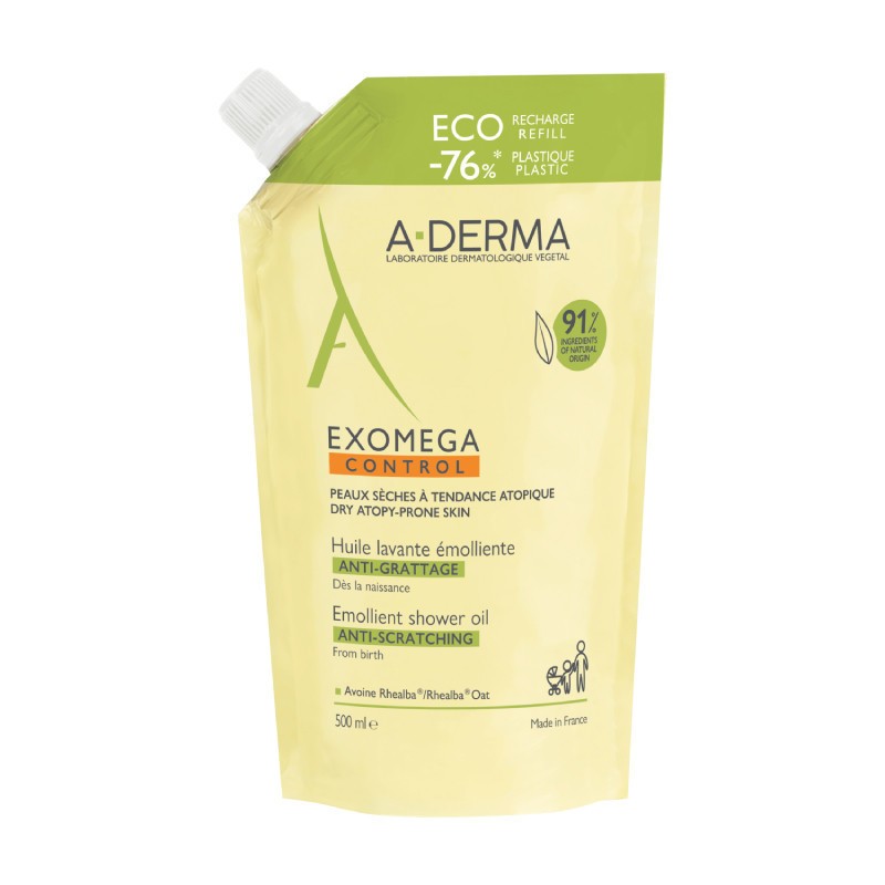 A-Derma Exomega Control Óleo Duche Recarga 500ml | Pele Seca e Atópica