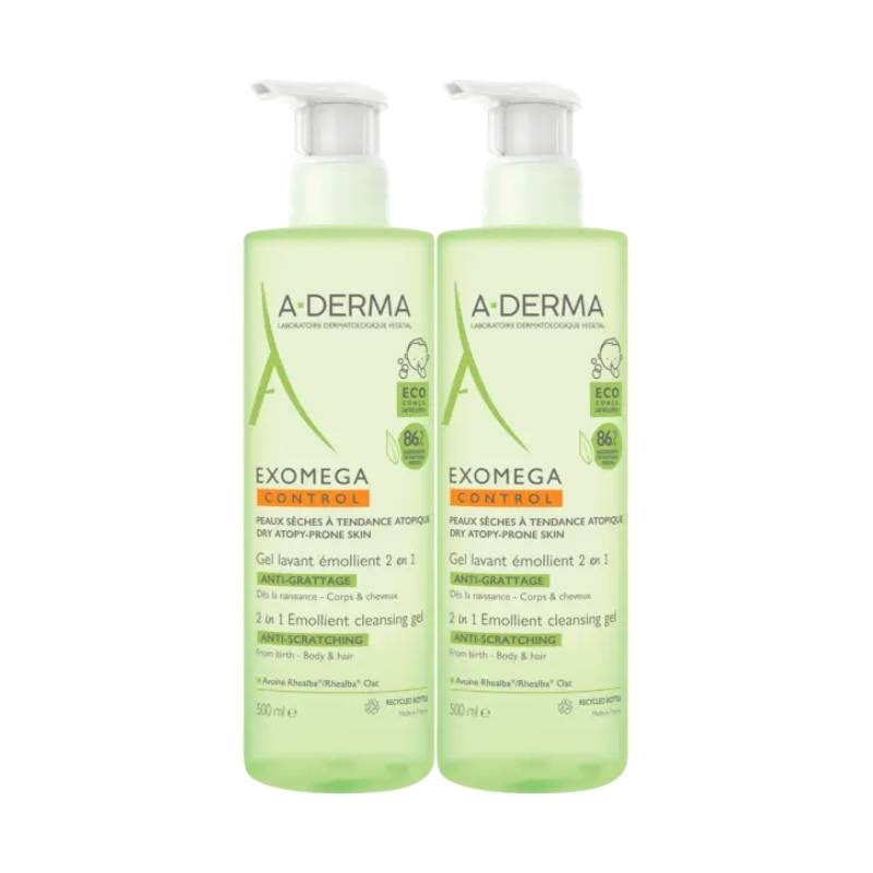 A-Derma Exomega Control Gel 500ml Pack Duplo | Promoção