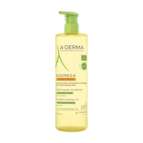 A-Derma Exomega Control Óleo de Duche 750ml | Higiene Suave e Nutritiva