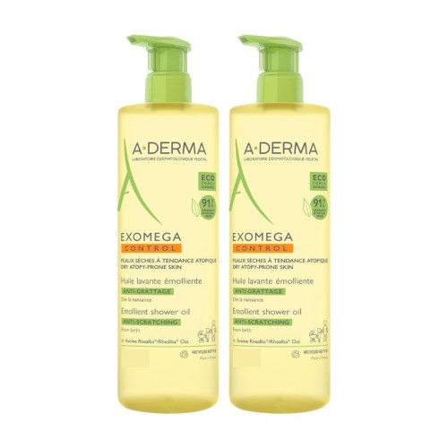 A-Derma Exomega Control Óleo de Duche 500ml x2 | Pack Promo