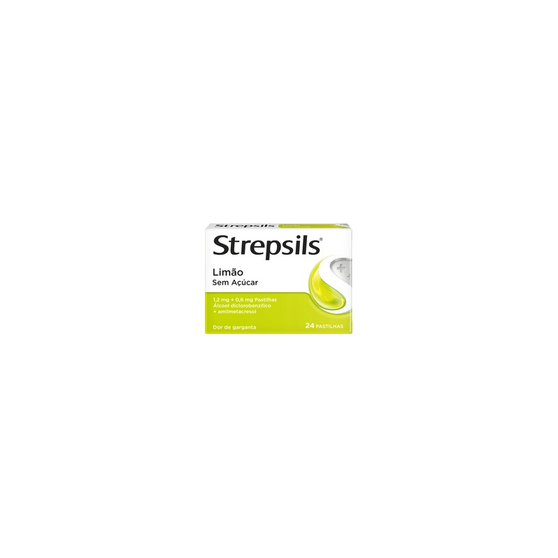 Strepsils Limão Sem Açúcar 24 Pastilhas | Pharmacaring