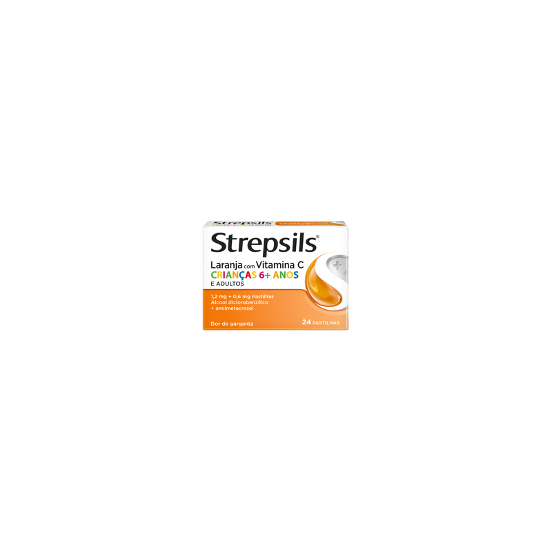 Strepsils Laranja com Vitamina C 24 Pastilhas | Pharmacaring
