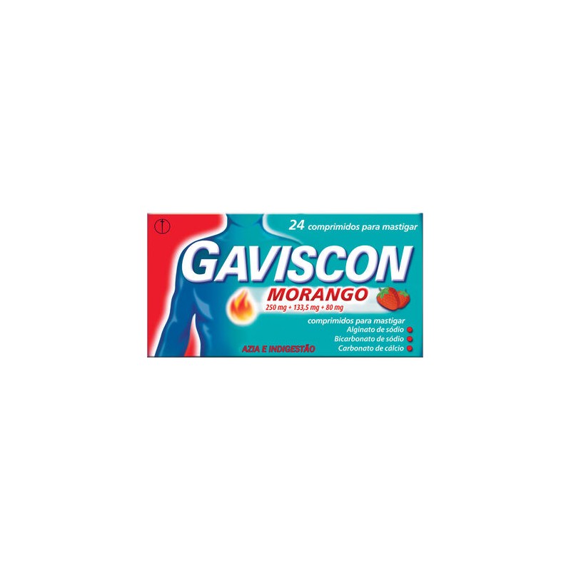 Gaviscon Morango 24 Comprimidos Mastigáveis | Pharmacaring