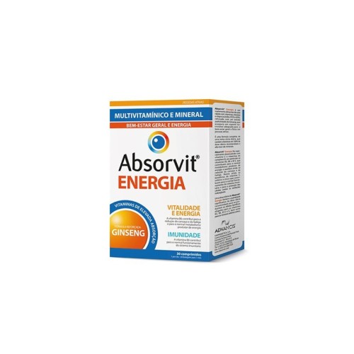 Absorvit Energia 30 Comprimidos | Energia e Vitalidade