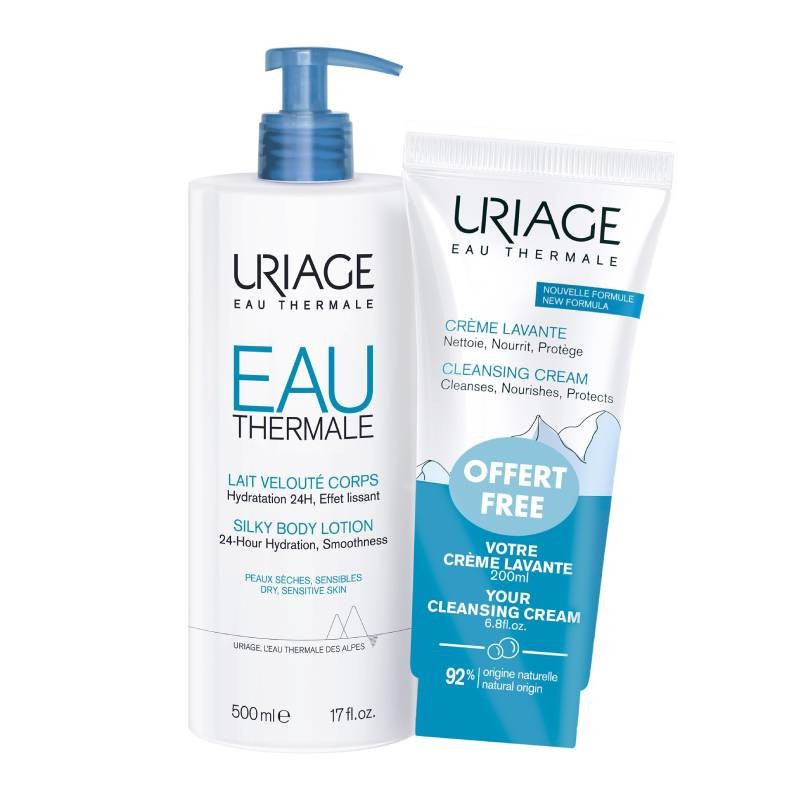 Uriage Leite Hidratante 500ml + Creme Lavante | Pele Suave e Hidratada