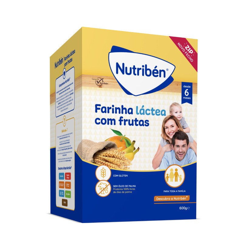 Nutribén Papa Láctea Com Frutas +6M 600g