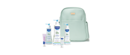 Mustela Mala Maternidade Menta | Mochila com 5 Produtos Mustela Bebé Recém-Nascido