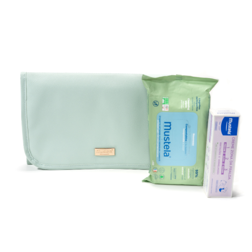 Mustela Bebé Kit Muda Fralda Menta | 60 Toalhitas + 1 Creme