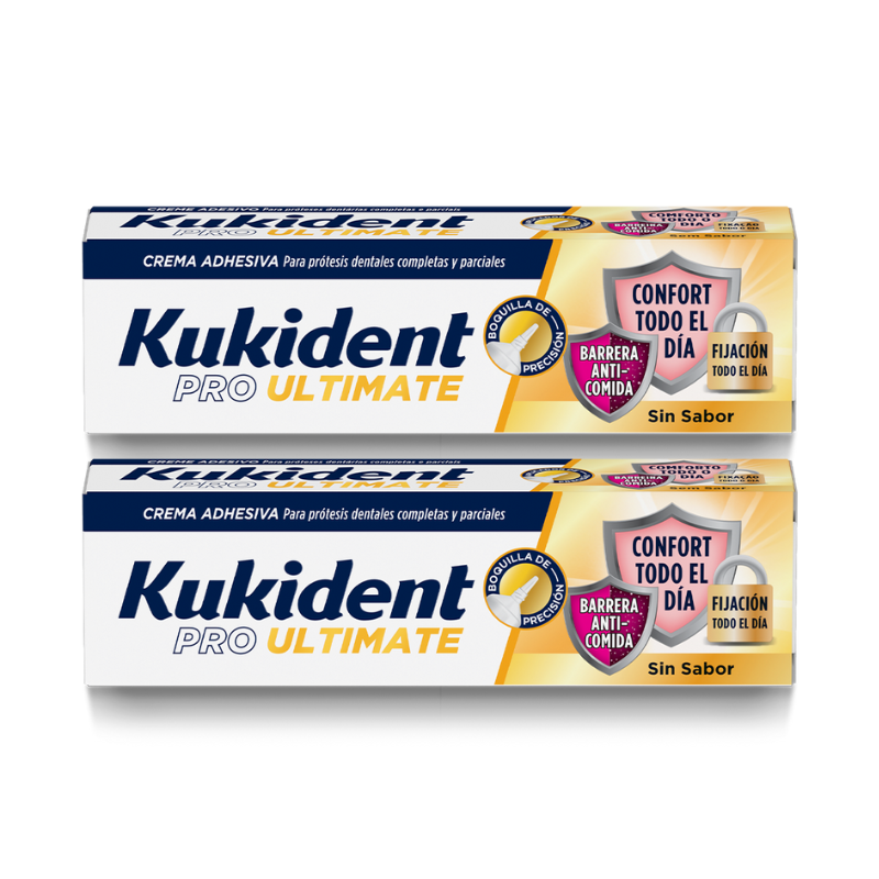 Kukident Pro Ultimate Creme Adesivo sem Sabor 2x40g | Fixação Duradoura