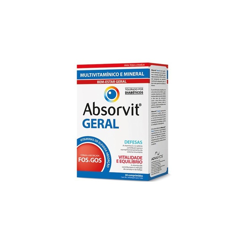 Absorvit Geral x30 | Multivitamínico para Diabéticos