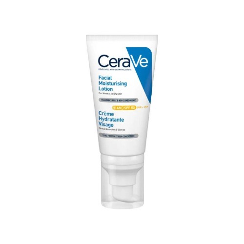 CeraVe Loção Facial Hidratante SPF50 52ml – Hidratação e proteção