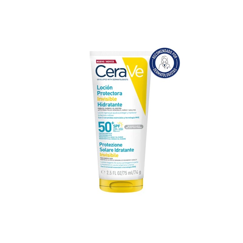 CeraVe Loção Protetora Invisível SPF50+ 75ml – Proteção e hidratação