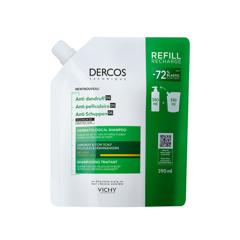 Vichy Dercos Anticaspa Seca Champô Refill 390ml
