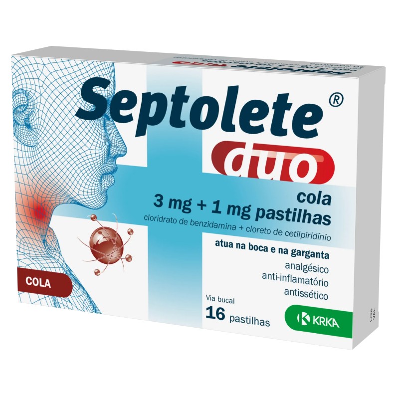 Septolete Duo Cola , 3 mg + 1 mg Blister 16 Unidade(s) Past