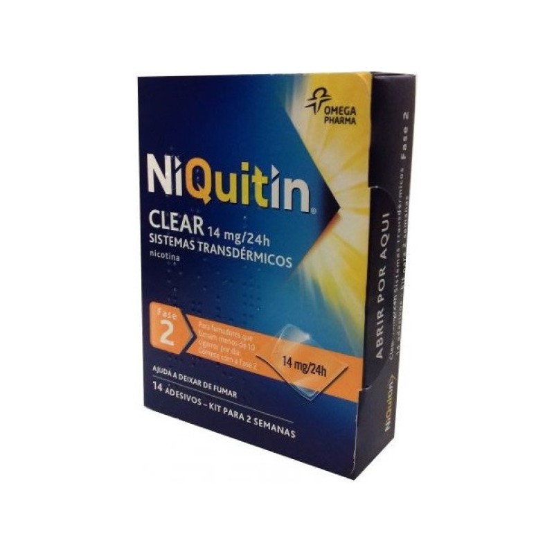 Niquitin Clear , 14 mg/24 h Saqueta 14 Unidade(s) Adesivo transder
