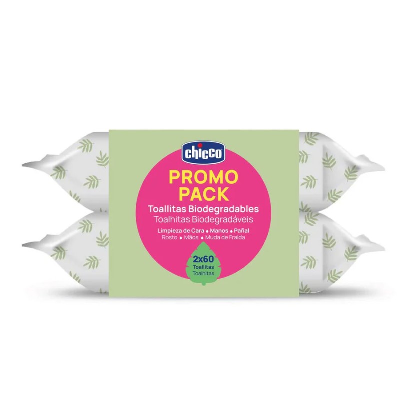 Chicco Toalhitas Biodegradáveis Pack 60X2