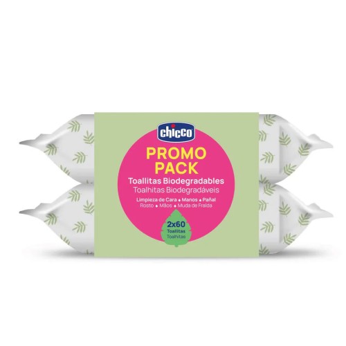 Chicco Toalhitas Biodegradáveis Pack 60X2