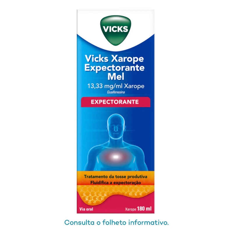 Vicks Xarope Expectorante Mel , 13.33 mg/ml Frasco 180 ml Xar